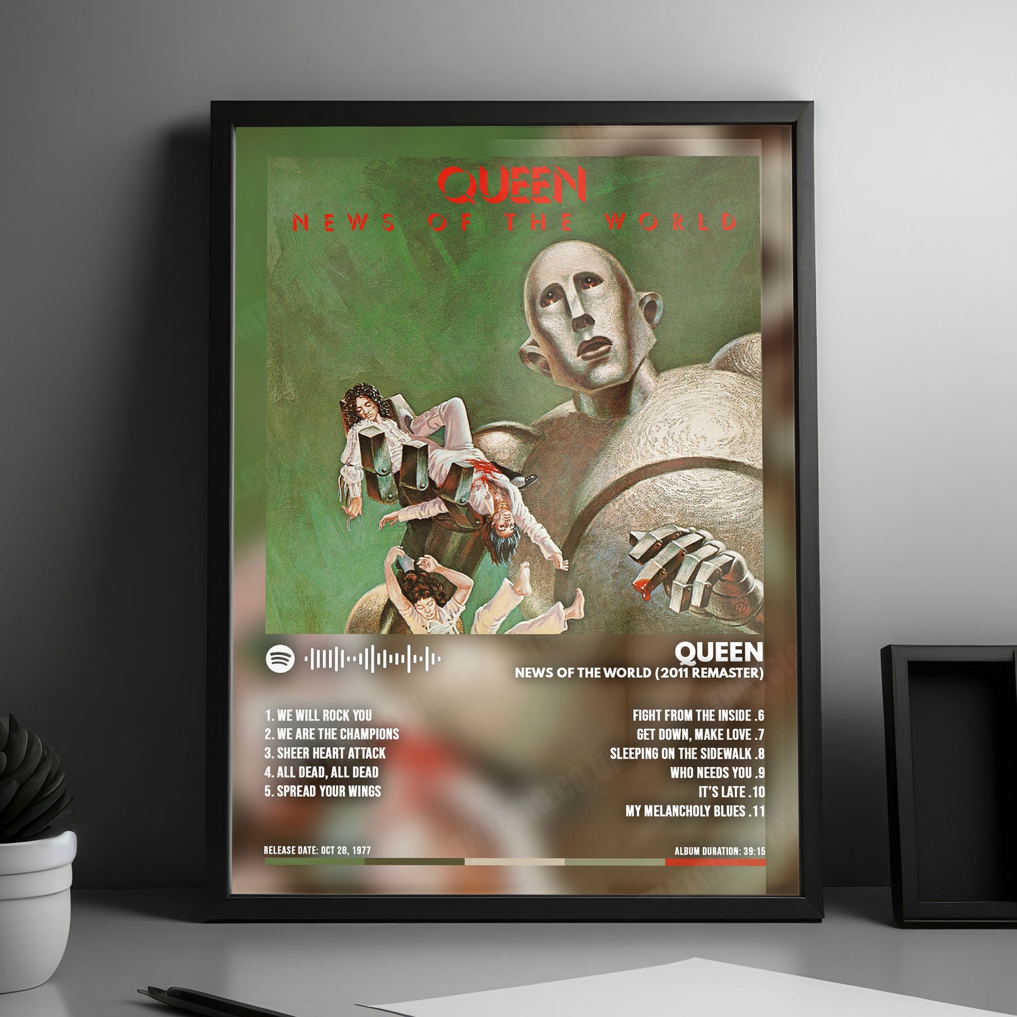 Queen "News of the World" Album Cover Poster - with Complete Tracklist