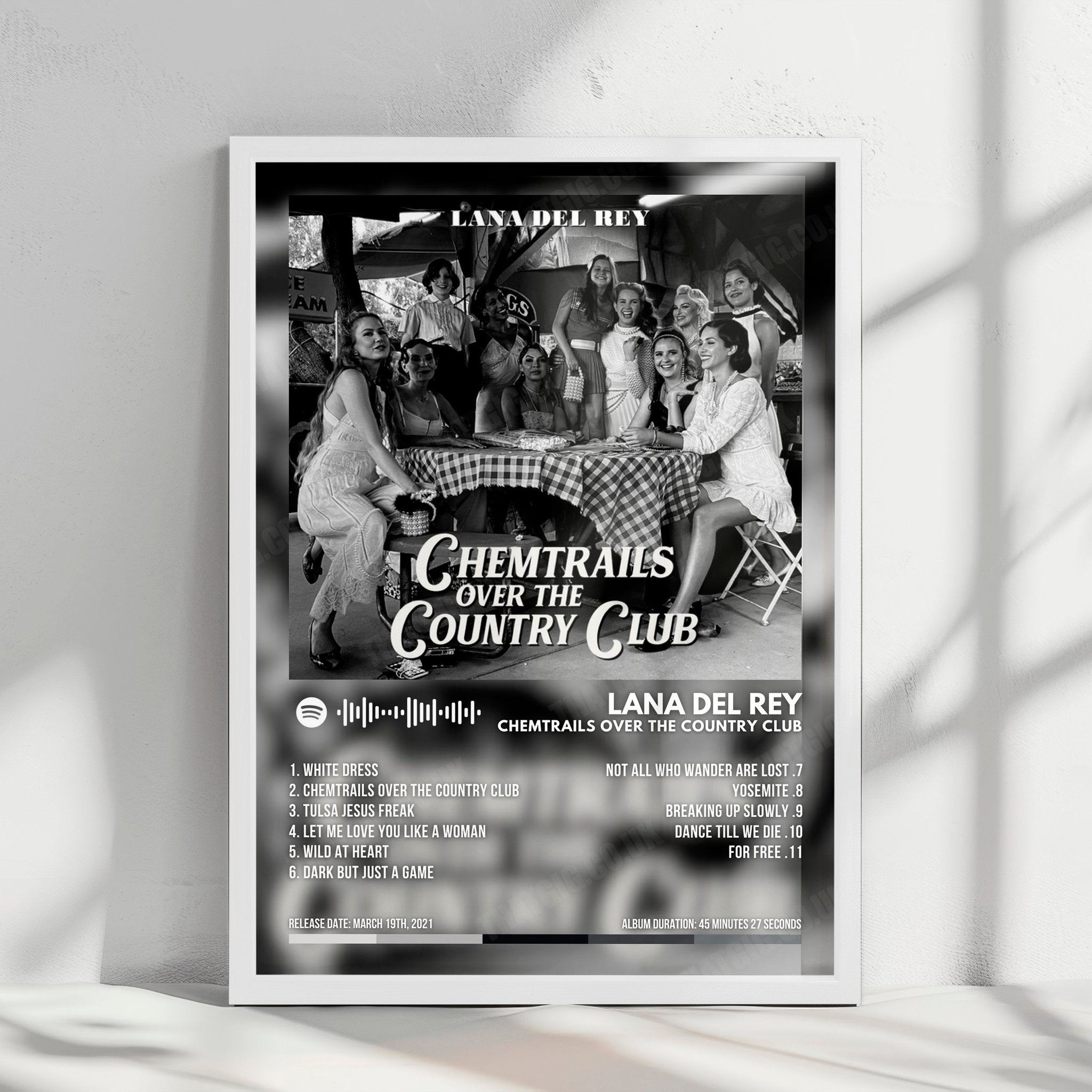 Lana Del Rey "Chemtrails Over The Country Club" Album Cover Poster - with Complete Tracklist