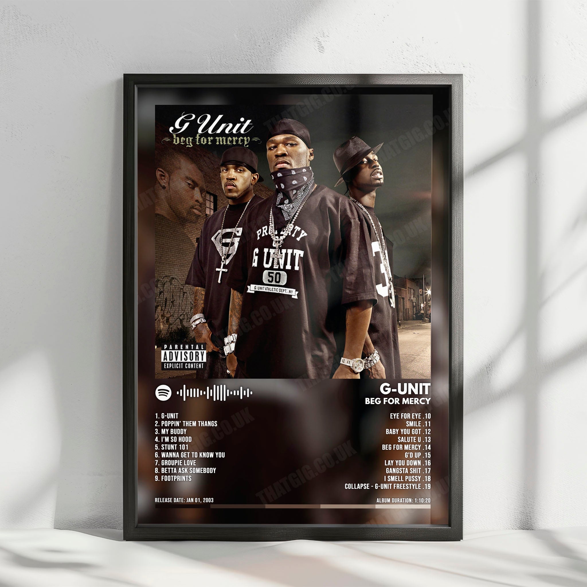 G-Unit "Beg for Mercy" Album Cover Poster - with Complete Tracklist