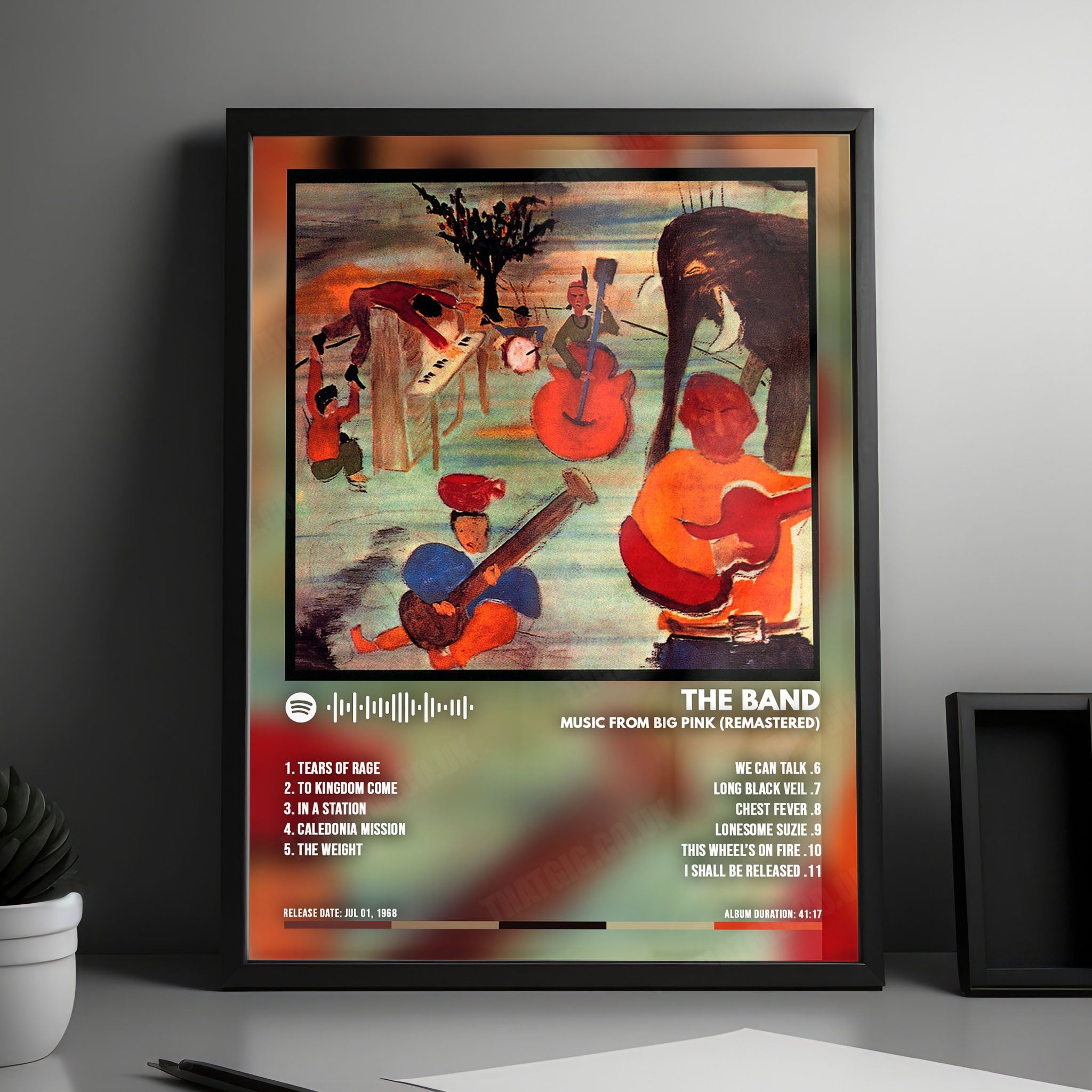 The Band "Music from Big Pink  " Album Cover Poster - with Complete Tracklist