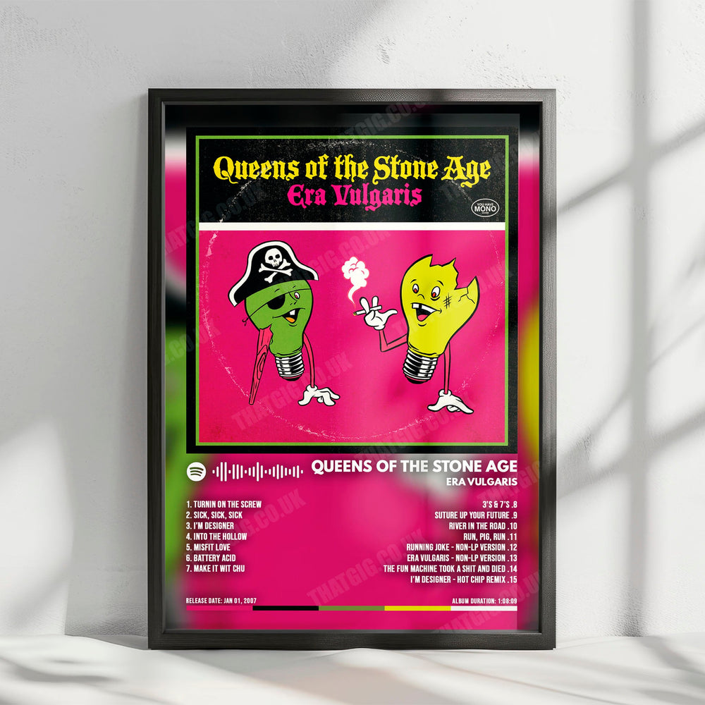 Queens of the Stone Age "Era Vulgaris" Album Cover Poster - with Complete Tracklist