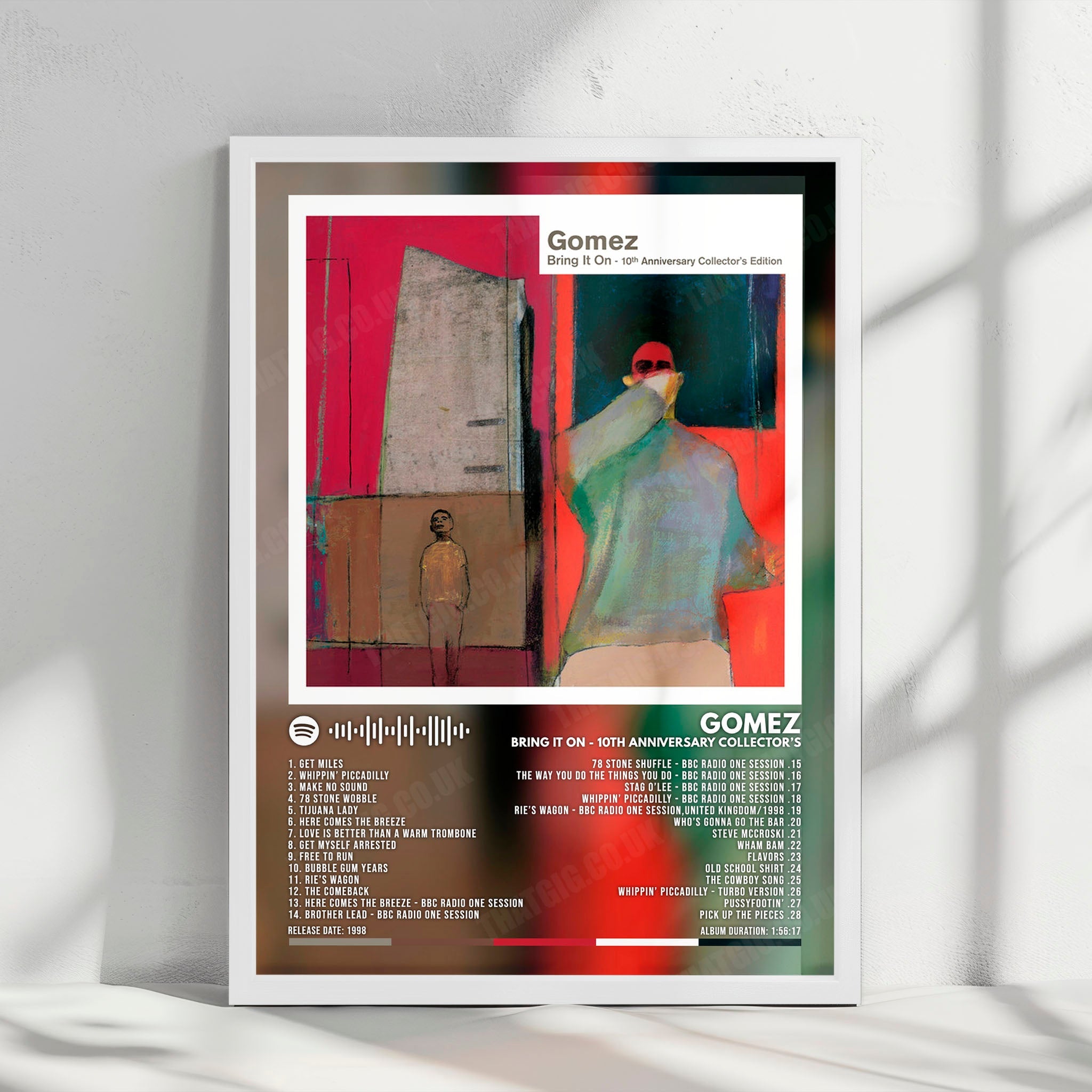 Gomez "Bring It On" Album Cover Poster - with Complete Tracklist