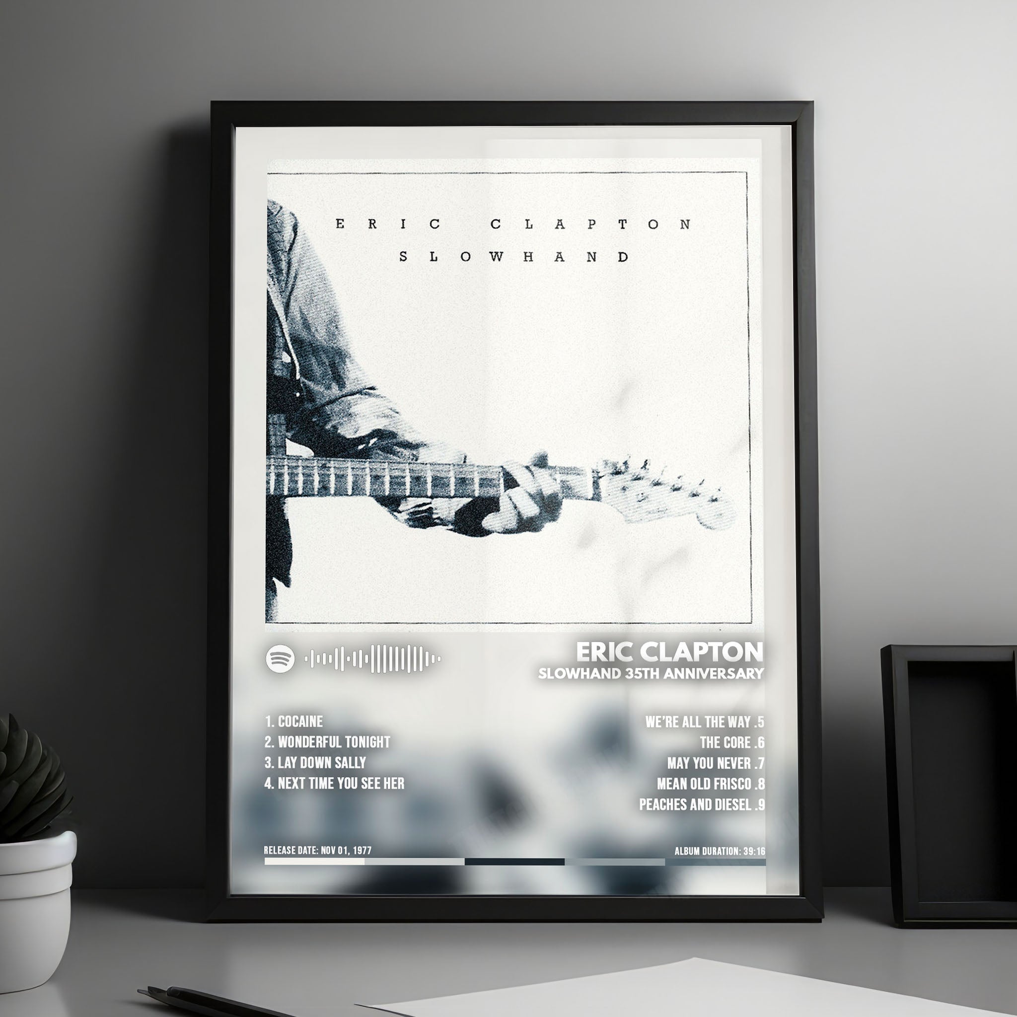 Eric Clapton "Slowhand  " Album Cover Poster - with Complete Tracklist