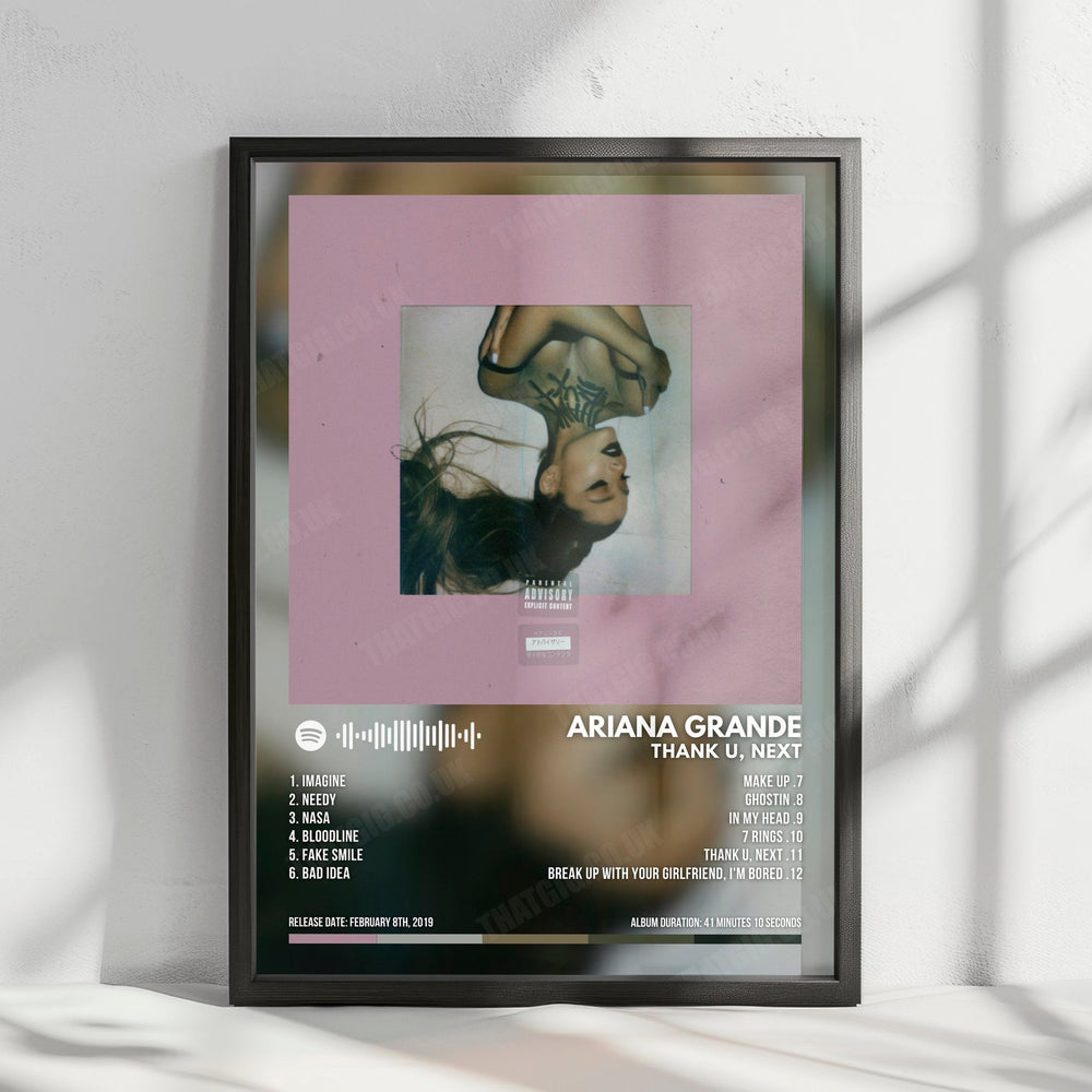 Ariana Grande "Thank U, Next" Album Cover Poster - with Complete Tracklist