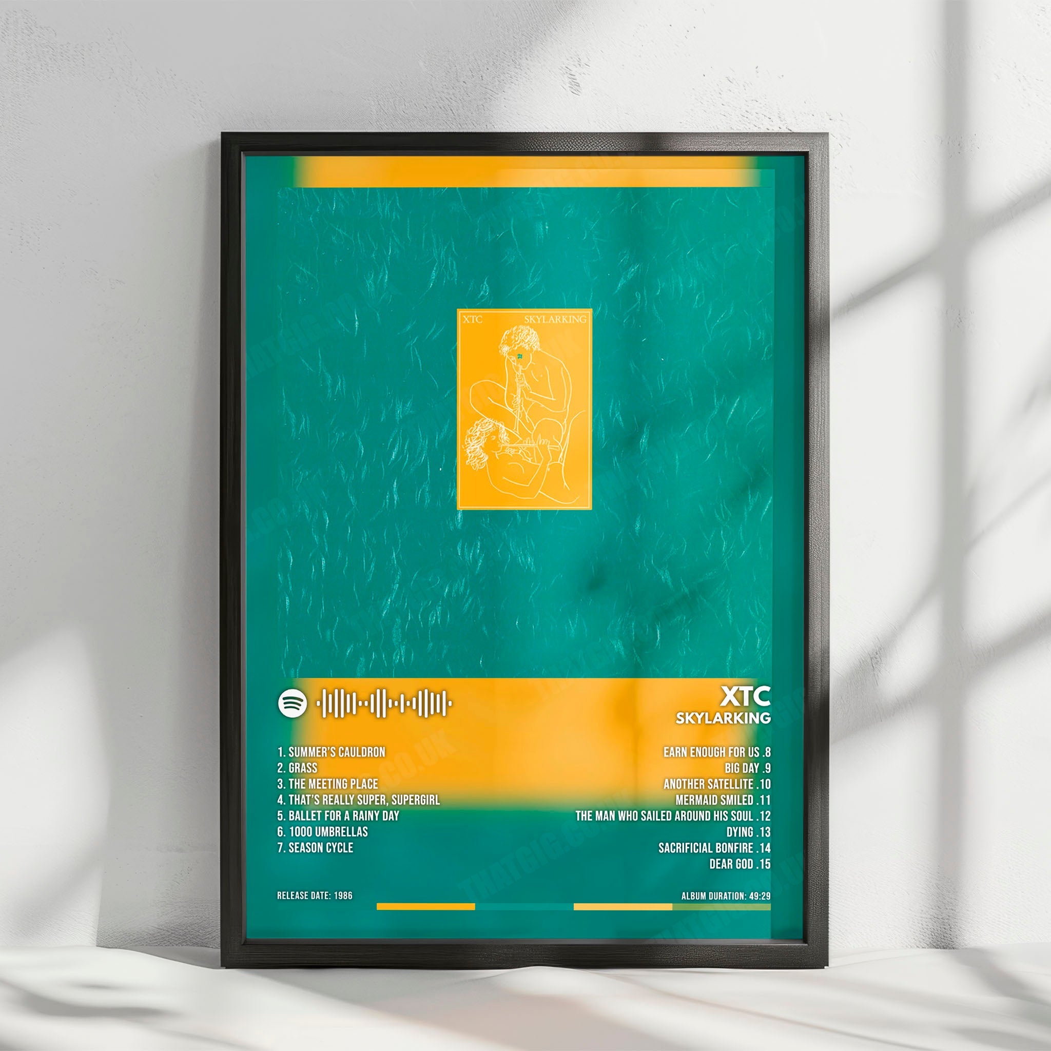XTC "Skylarking" Album Cover Poster - with Complete Tracklist