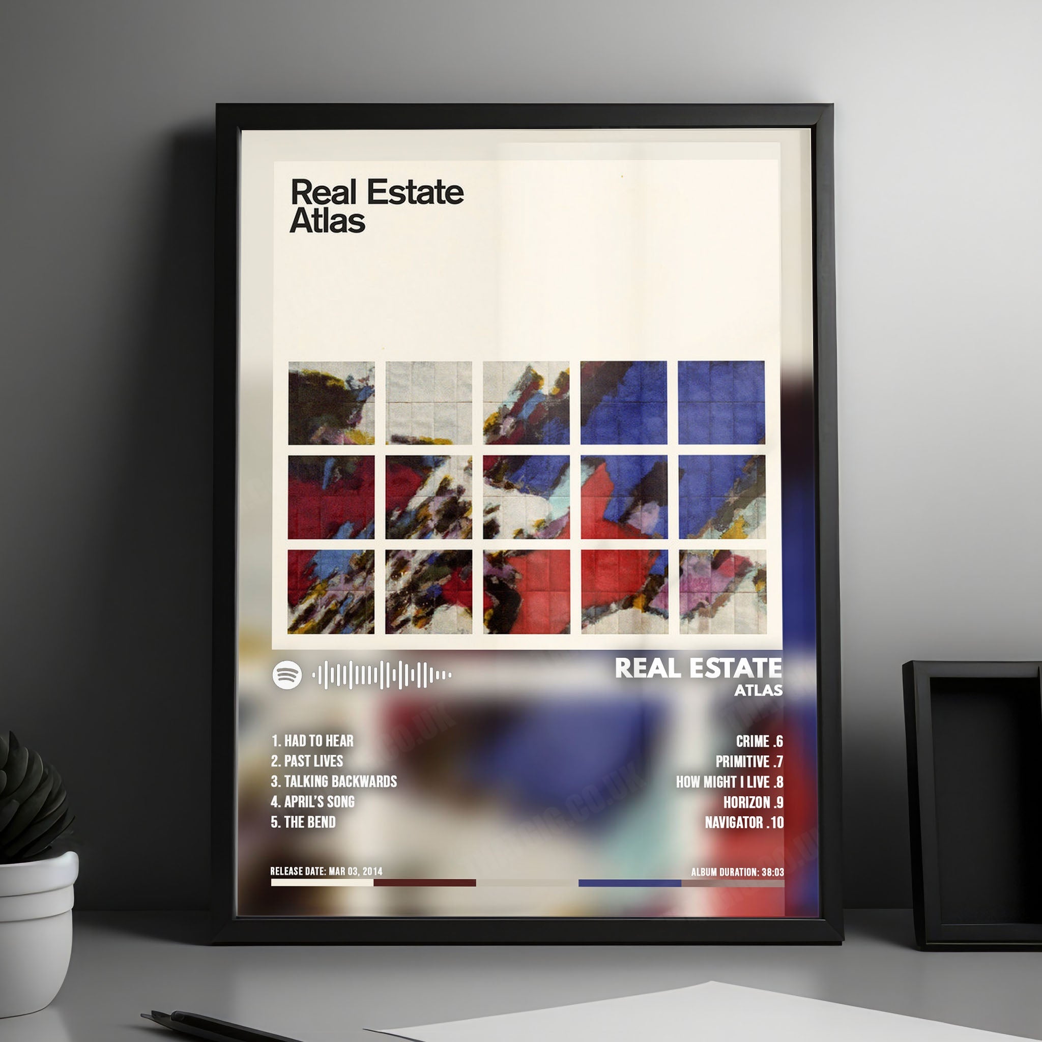 Real Estate "Atlas" Album Cover Poster - with Complete Tracklist