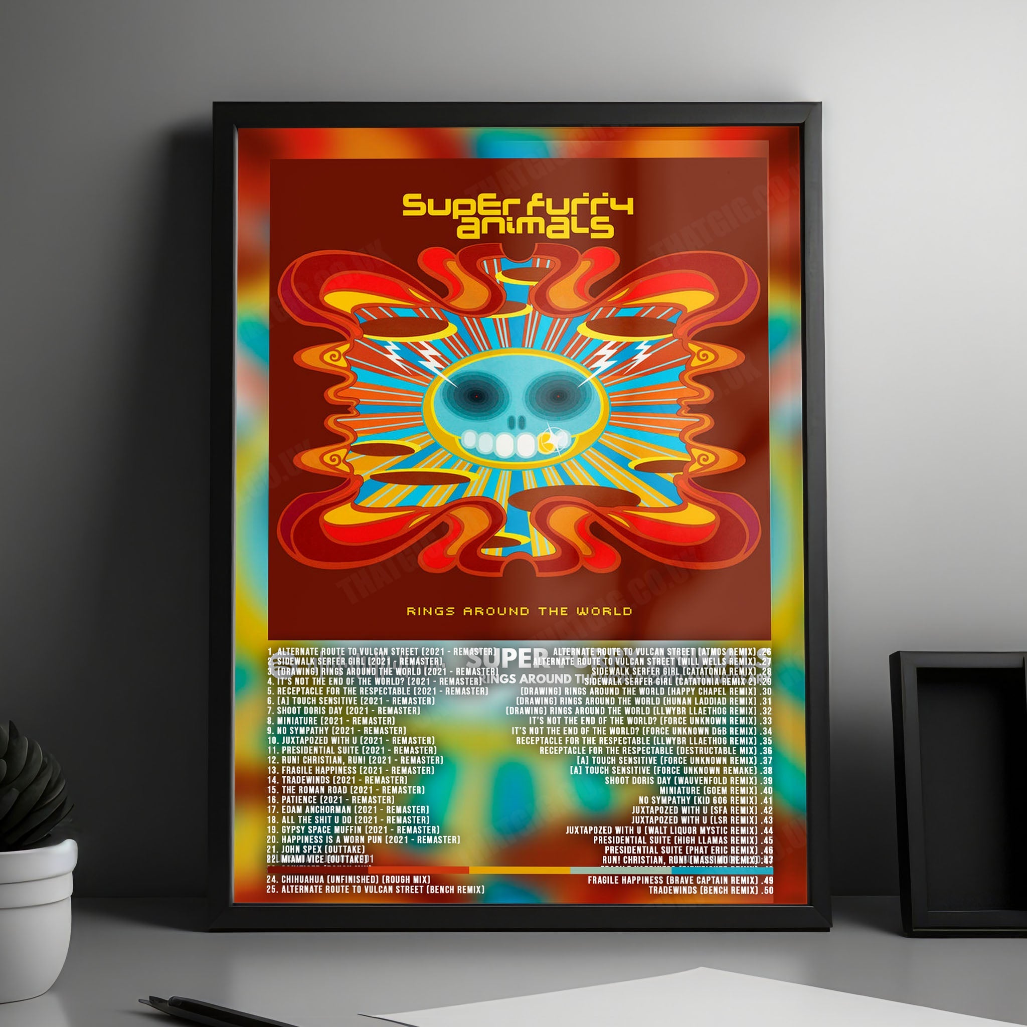 Super Furry Animals "Rings Around the World" Album Cover Poster - with Complete Tracklist