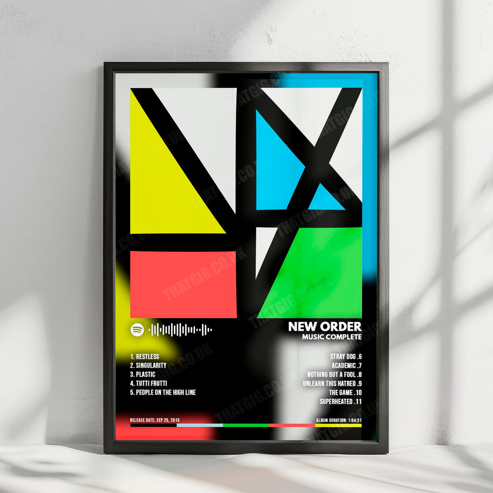 New Order "Music Complete" Album Cover Poster - with Complete Tracklist