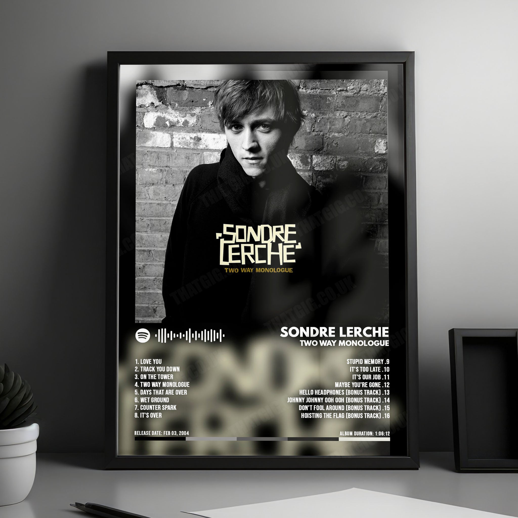Sondre Lerche "Two Way Monologue" Album Cover Poster - with Complete Tracklist