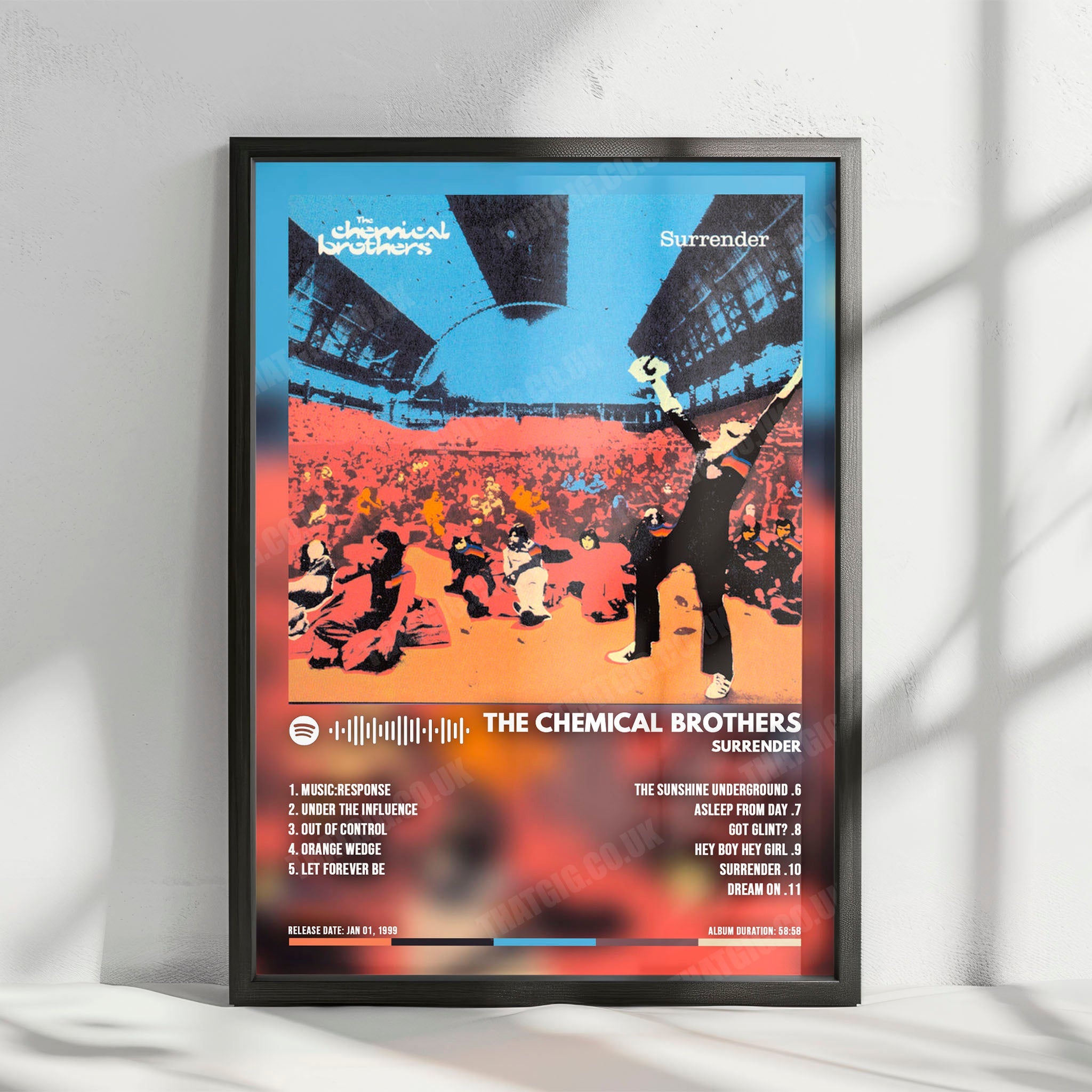 The Chemical Brothers "Surrender" Album Cover Poster - with Complete Tracklist