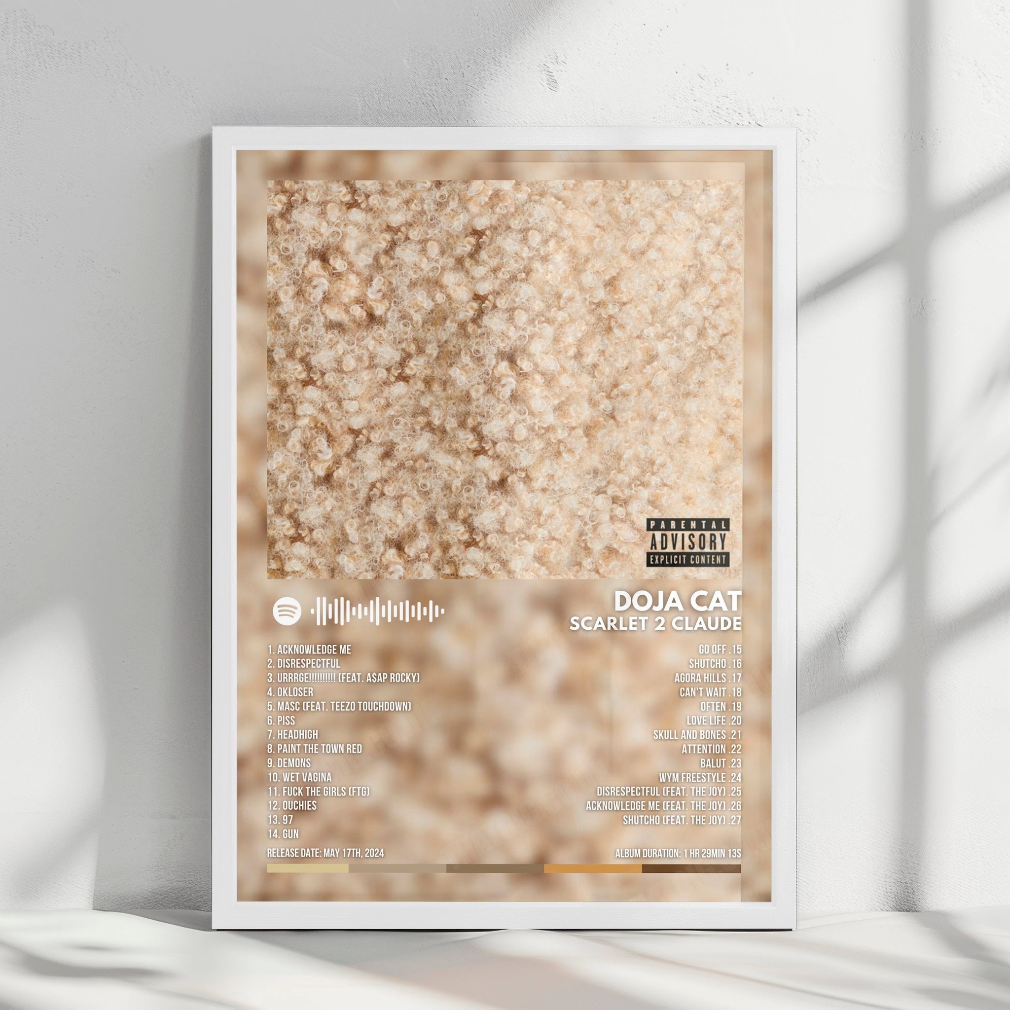 Doja Cat "Scarlet 2 CLAUDE" Album Cover Poster - with Complete Tracklist