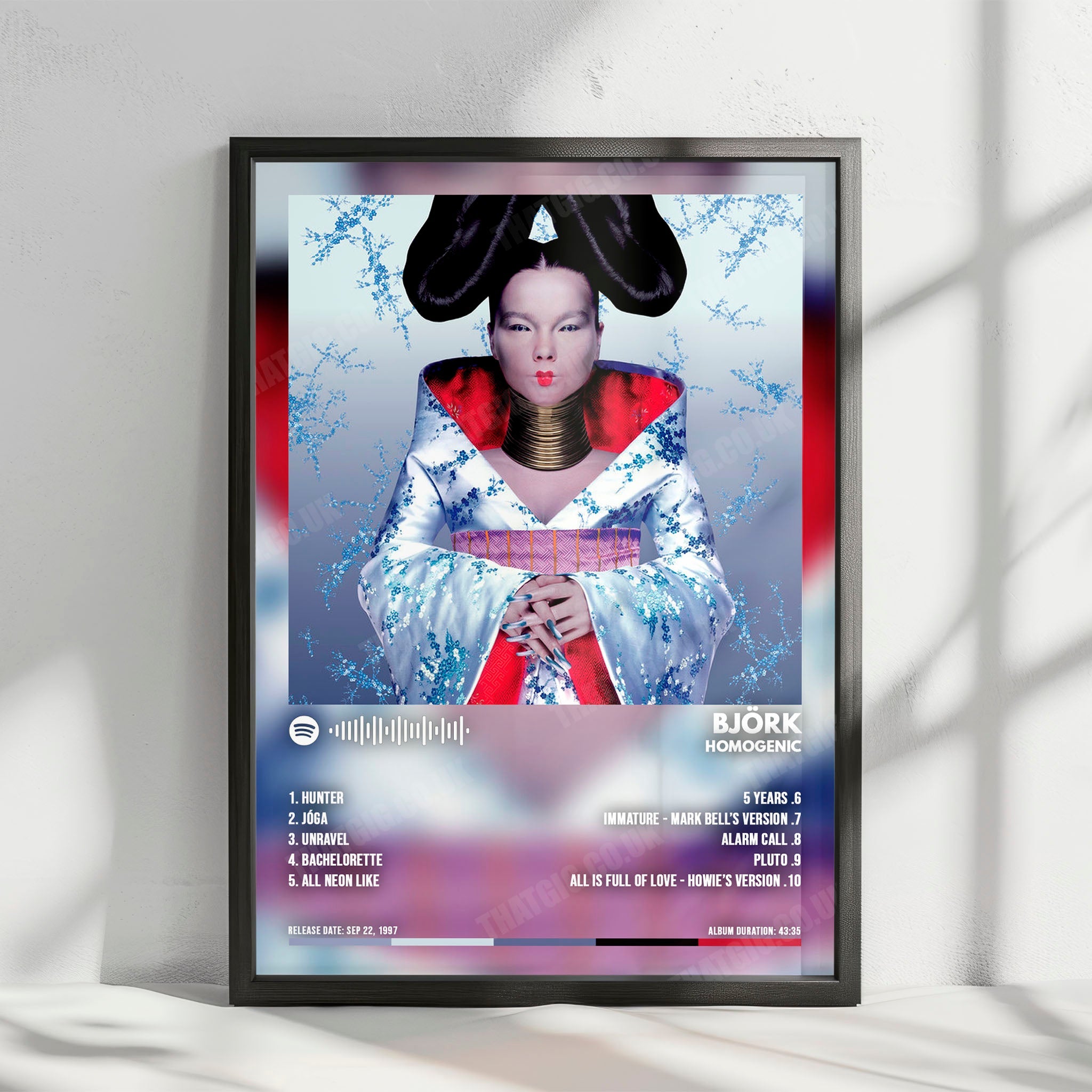 Björk "Homogenic" Album Cover Poster - with Complete Tracklist