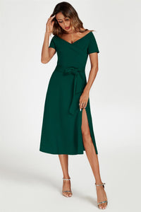 Bardot Midi Dress In Green