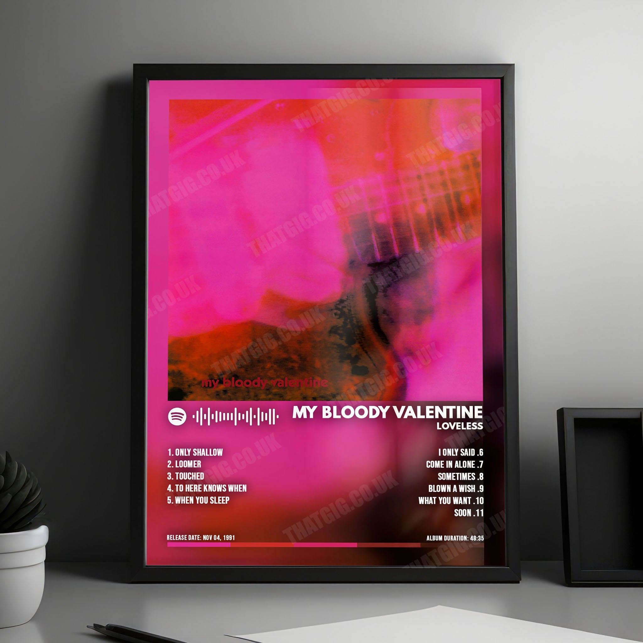 My Bloody Valentine "Loveless" Album Cover Poster - with Complete Tracklist
