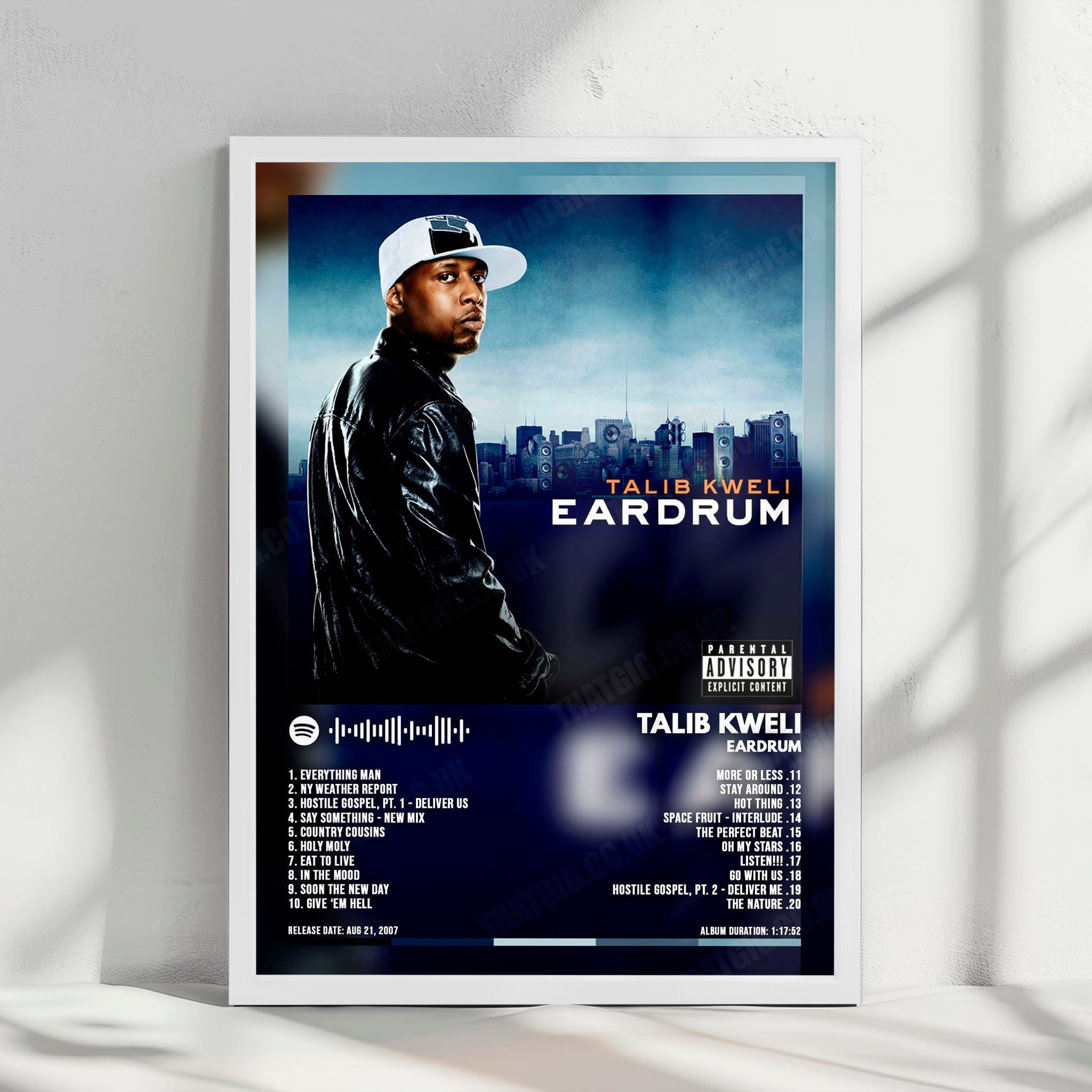 Talib Kweli "Eardrum" Album Cover Poster - with Complete Tracklist