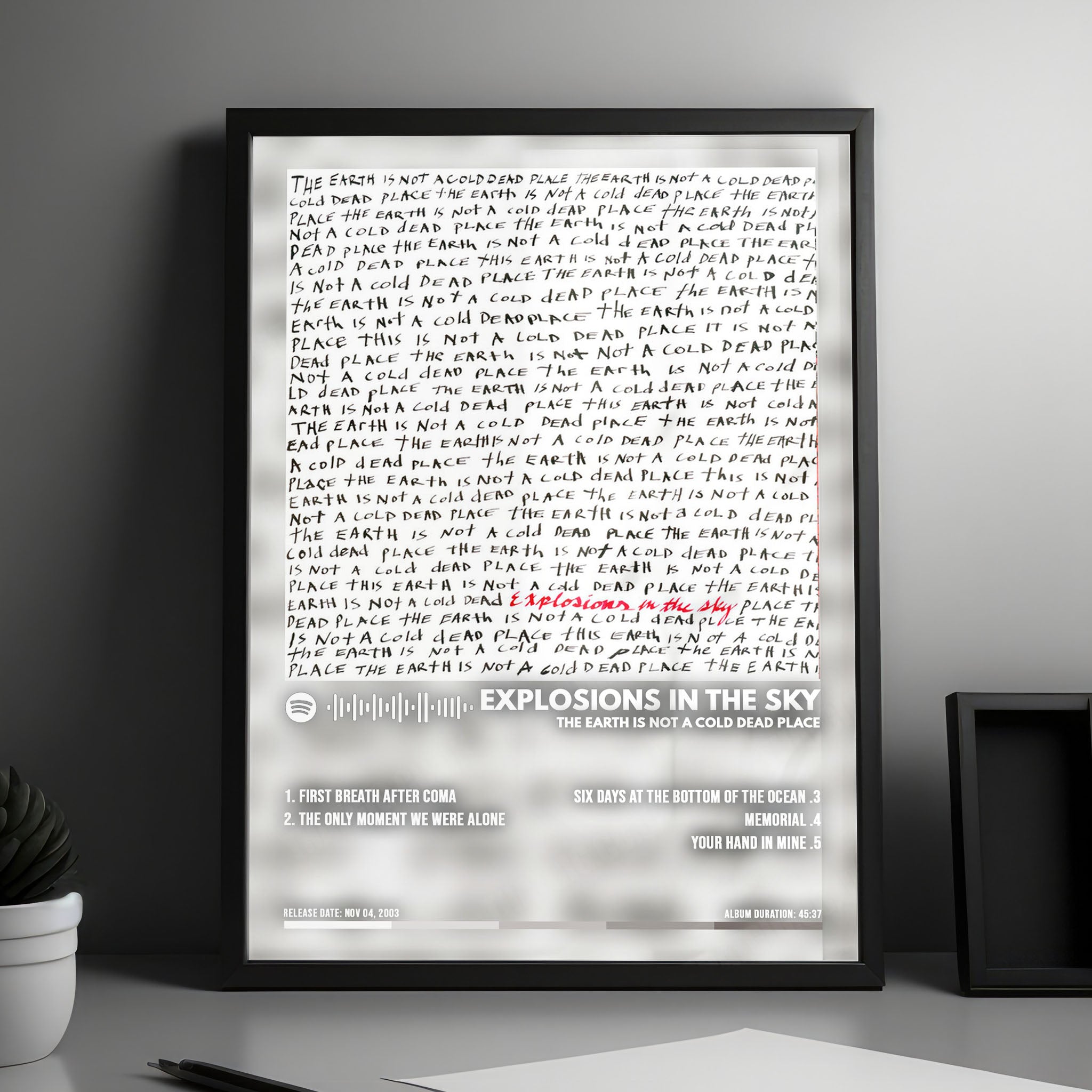 Explosions in the Sky "The Earth Is Not a Cold Dead Place" Album Cover Poster - with Complete Tracklist