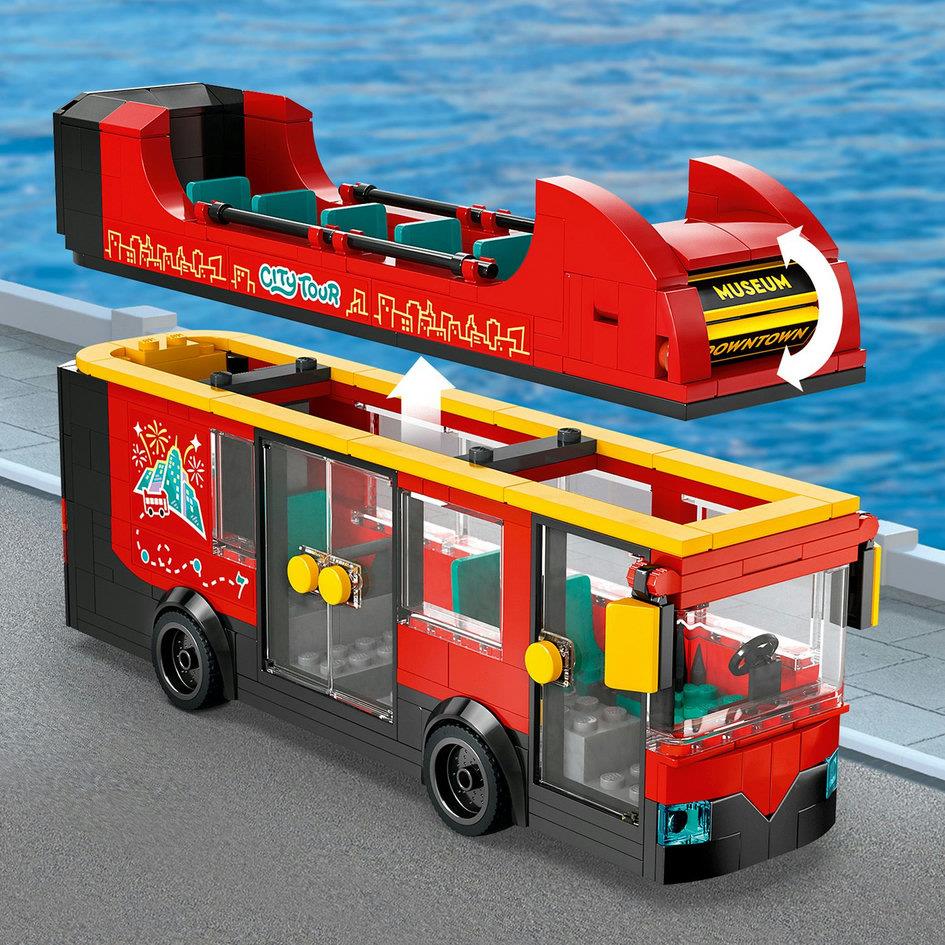 Lego City 60407 Red Double-Decker Sightseeing Bus Playset for Ages 7+