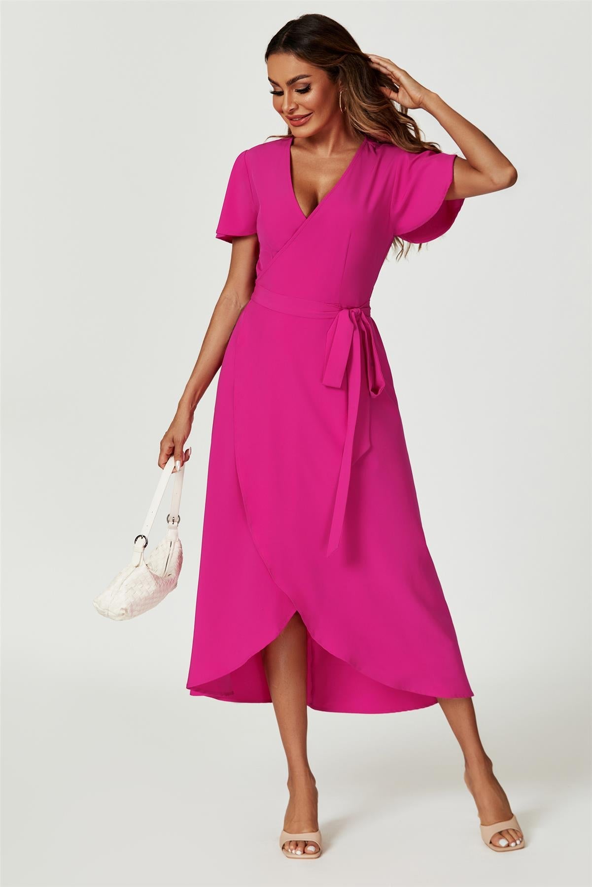 Wrap Dress In Magenta