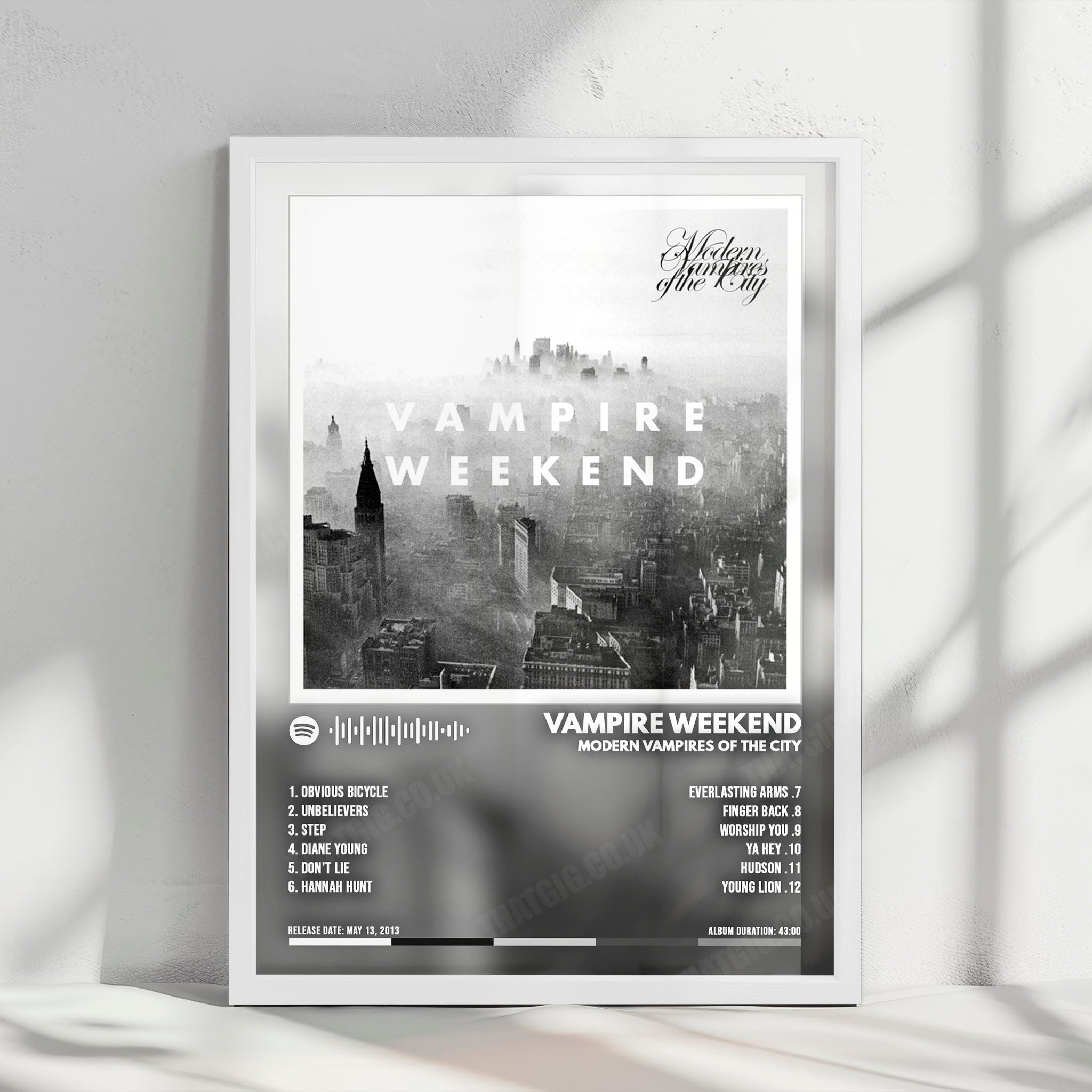 Vampire Weekend "Modern Vampires of the City  " Album Cover Poster - with Complete Tracklist