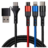 Maplin USB-C & USB-A to USB-C / Lightning / Micro USB 3-in-1 Braided Cable