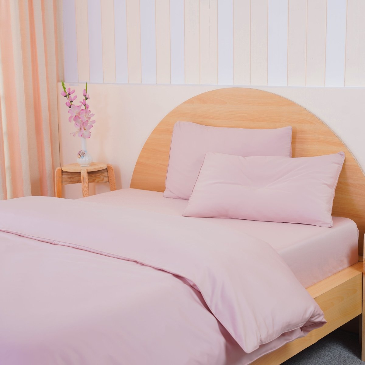 Ackly Bamboo Blush Pink Duvet Cover - Luxurious Comfort for Your Serene Bedroom Retreat
