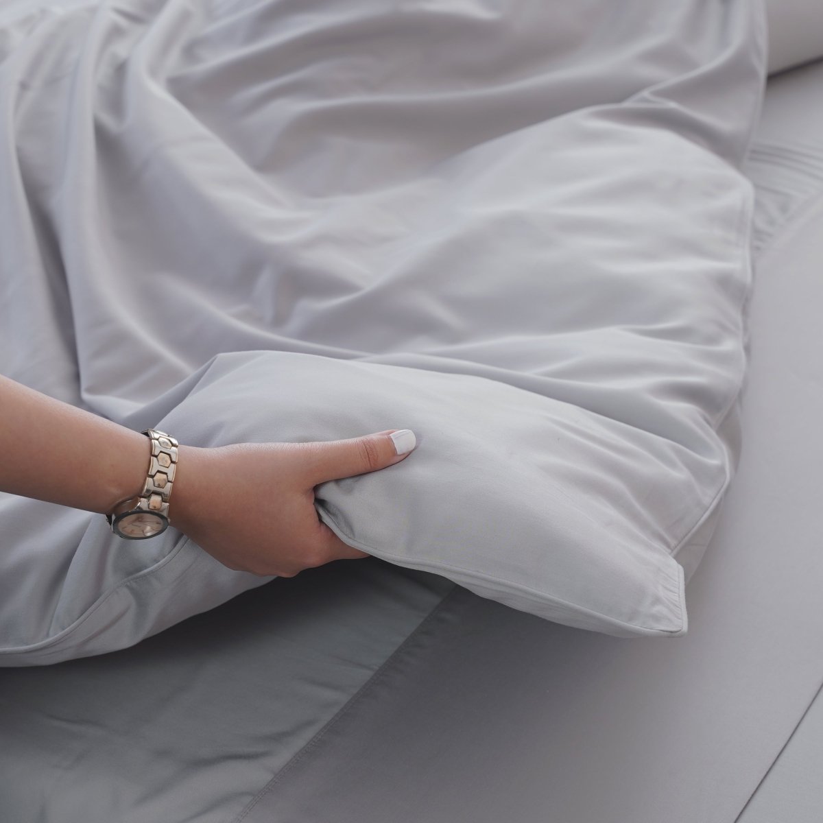 Ackly Bamboo Dove Grey Luxury Duvet Cover