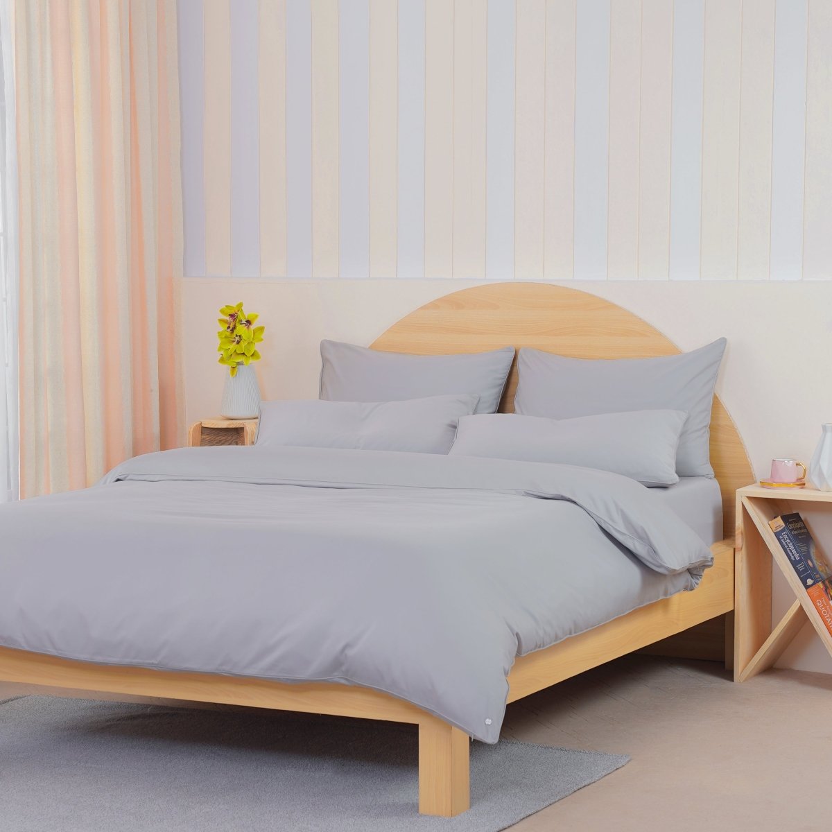 Ackly Bamboo Dove Grey Luxury Duvet Cover
