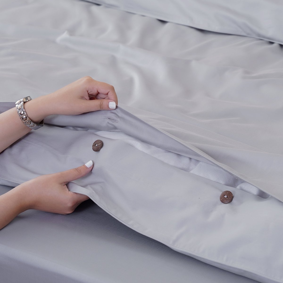 Ackly Bamboo Dove Grey Luxury Duvet Cover