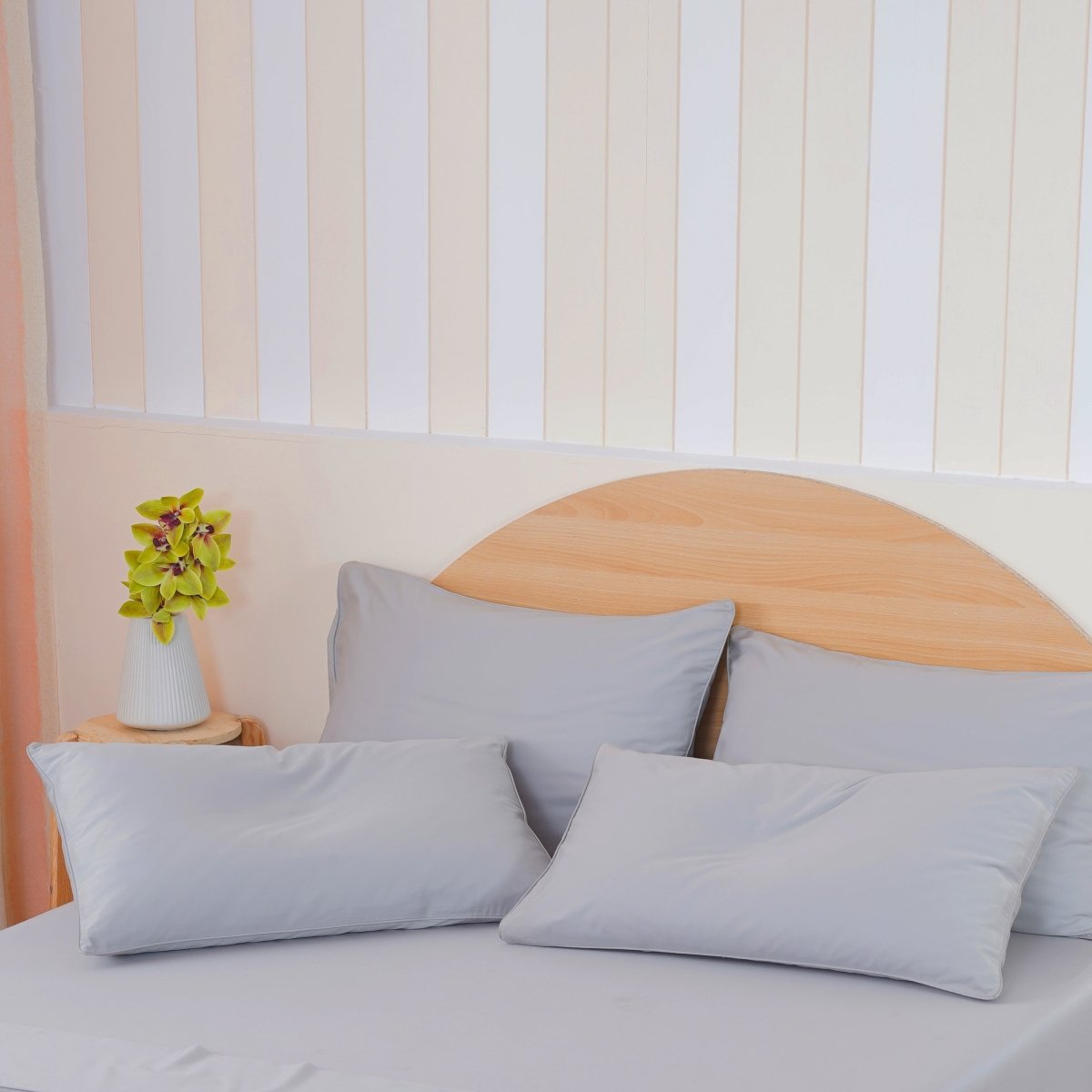 Ackly Bamboo Dove Grey Luxury Pillowcases - Pair of Silky Comfort