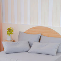 Ackly Bamboo Dove Grey Luxury Pillowcases - Pair of Silky Comfort