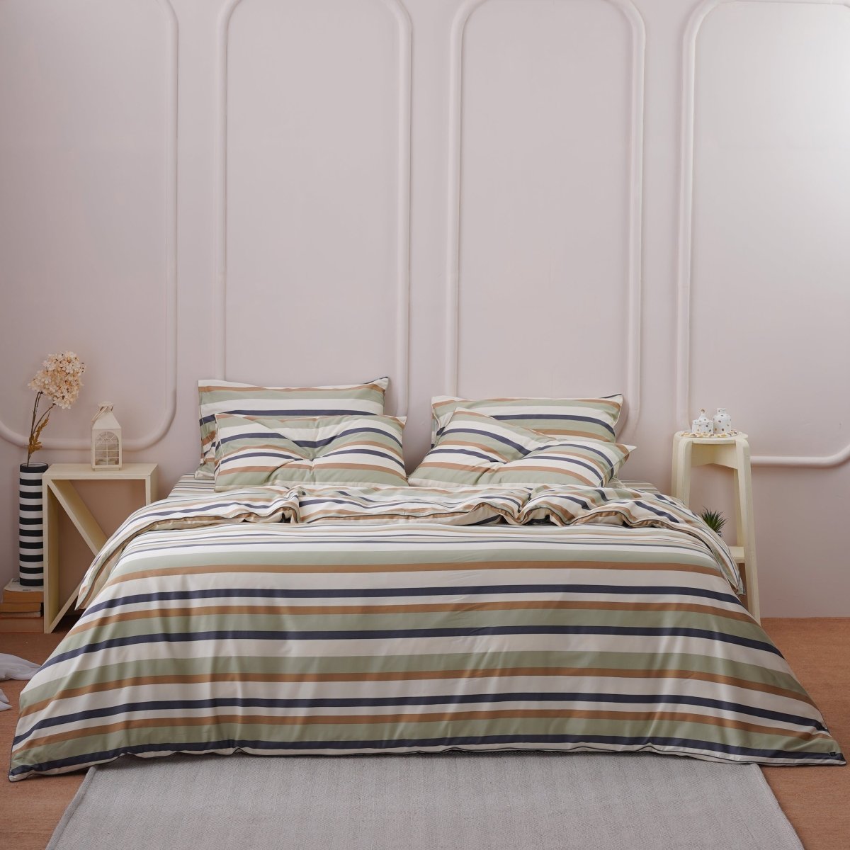Ackly Bamboo Harmony Stripe Luxury Fitted Sheet
