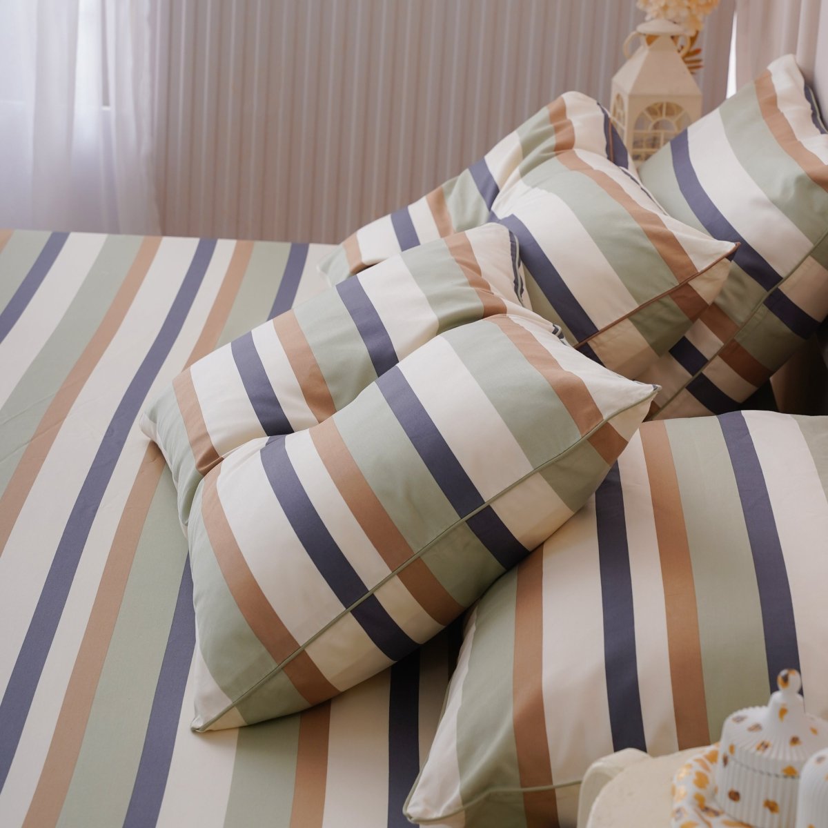 Ackly Bamboo Harmony Stripe Luxury Pillowcases Pair