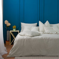 Ackly Bamboo Sage Green Checkerboard Luxury Bedding Set
