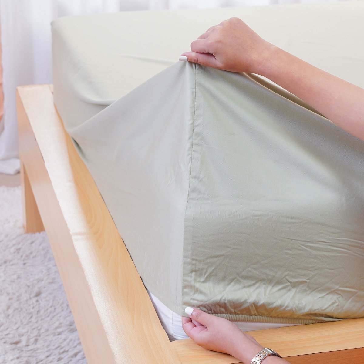 Ackly Bamboo Sage Green Luxury Fitted Sheet