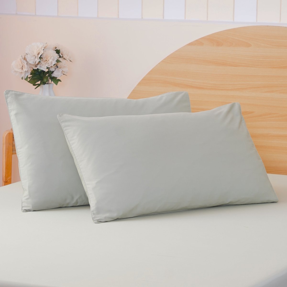 Ackly Bamboo Sage Green Pillowcases - Luxurious Comfort & Style Pair
