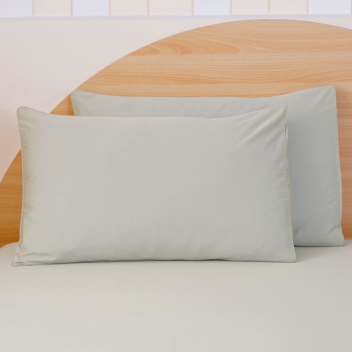 Ackly Bamboo Sage Green Pillowcases - Luxurious Comfort & Style Pair