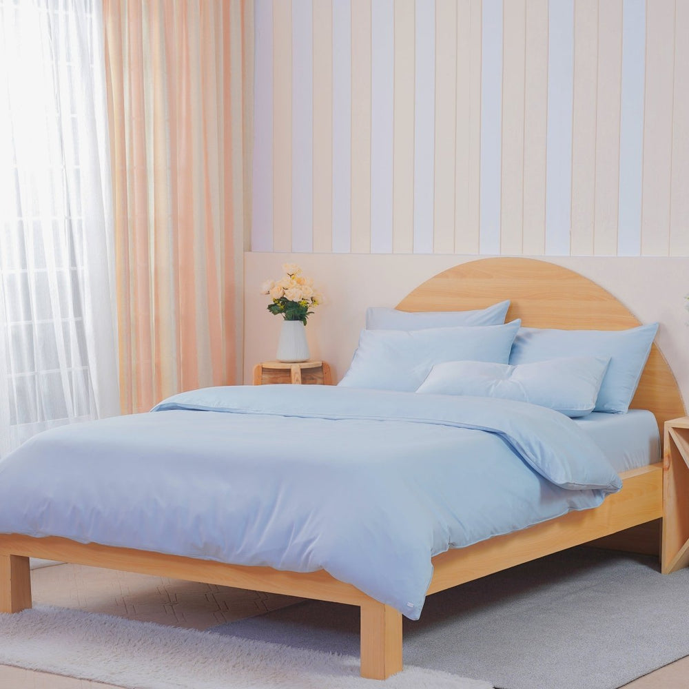 Ackly Bamboo Sky Blue Luxury Duvet Cover: Embrace Comfort and Sophistication
