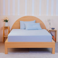 Ackly Bamboo Sky Blue Luxury Fitted Sheet - Hypoallergenic & Breathable Comfort