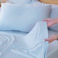 Ackly Bamboo Sky Blue Luxury Flat Sheet – Indulge in Supreme Comfort