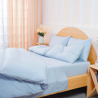 Ackly Bamboo Sky Blue Luxury Flat Sheet – Indulge in Supreme Comfort