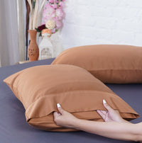 Ackly Bamboo Terracotta Orange Pillowcases - Luxurious Comfort Pair