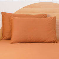 Ackly Bamboo Terracotta Orange Luxury Pillowcases Pair