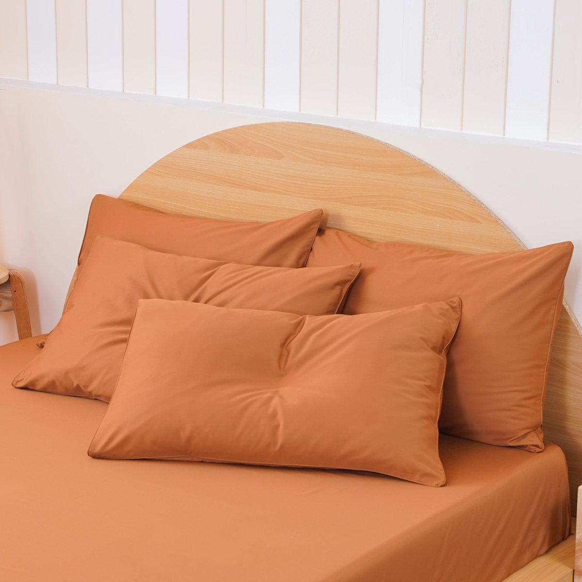 Ackly Bamboo Terracotta Orange Luxury Pillowcases Pair
