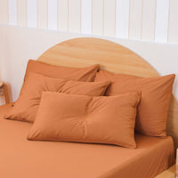 Ackly Bamboo Terracotta Orange Luxury Pillowcases Pair