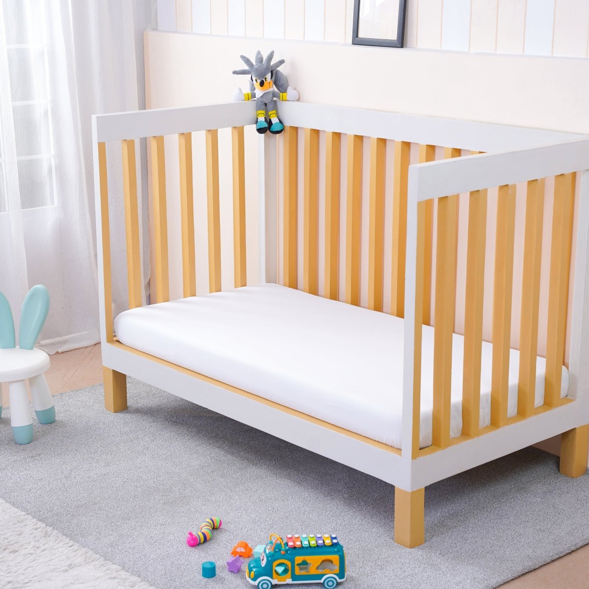 Ackly Bamboo Luxury White Cot Bed Fitted Sheet