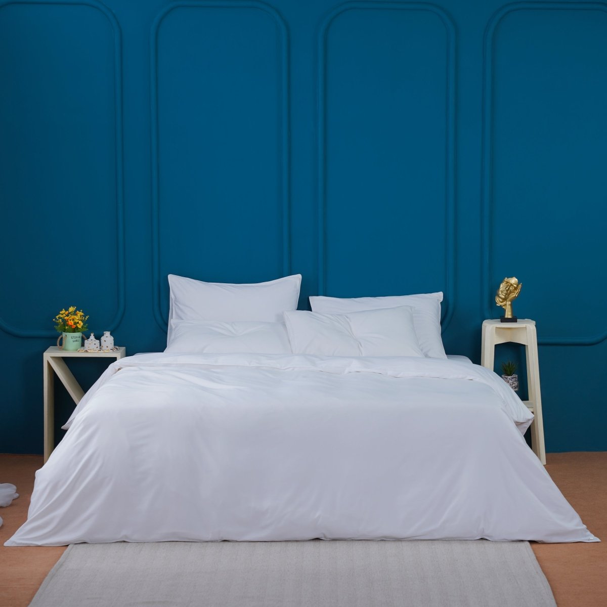Ackly Bamboo Luxury White Duvet Cover - Sustainable Elegance for Your Bedroom