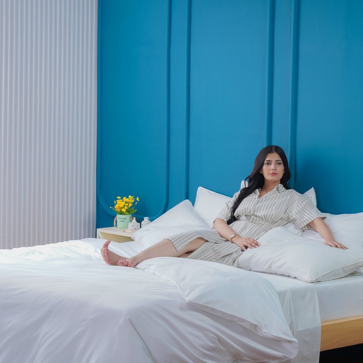 Ackly Bamboo Luxury White Duvet Cover - Sustainable Elegance for Your Bedroom