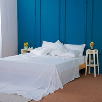 Ackly Bamboo Luxury White Flat Sheet – Silky Soft Comfort and Timeless Elegance