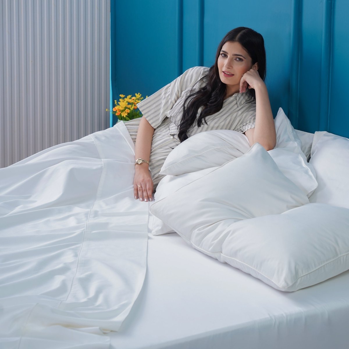 Ackly Bamboo Luxury White Flat Sheet – Silky Soft Comfort and Timeless Elegance