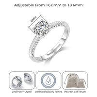 Adjustable Crystal Ring Created with Zircondia® Crystals